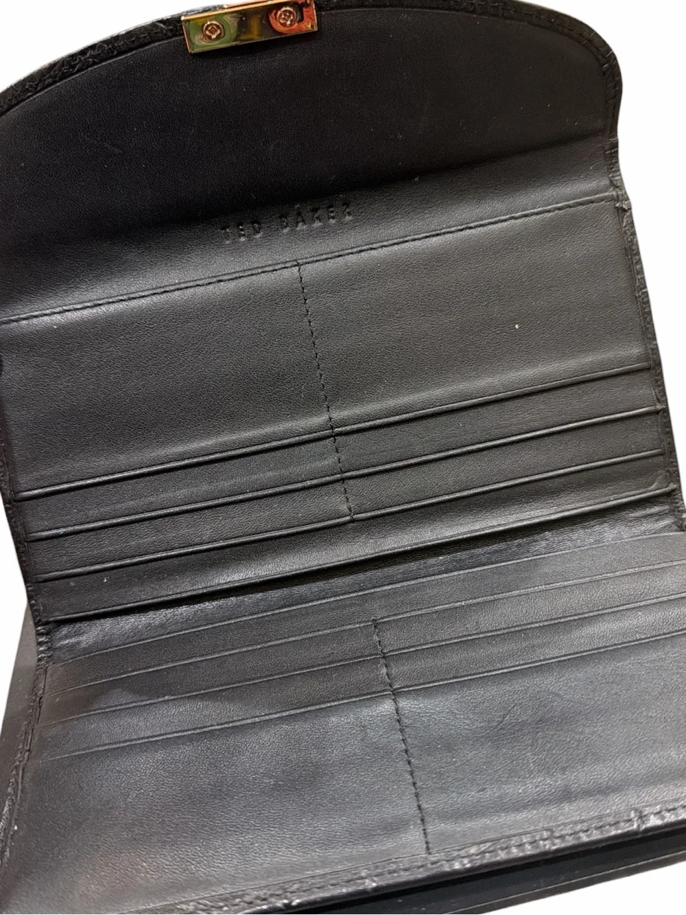 Ted‎ Baker Black Croc-Embossed Leather Wallet